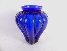 Grosse Blumenvase Glas Kobalt