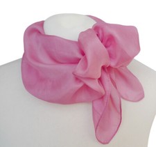 leichtes Damen Halstuch Nickituch Seidentuch rosa 100% Seide Kopftuch 1297