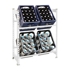 Getränkekistenregal Flaschenkasten Kistenständer 4 Kästen Halter weiß Metall NEU