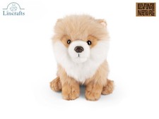 Sitzender Pomeranian Welpe Plüschtier Stofftier Hund Teddy 10 Jahre Garantie.  19,5cmH