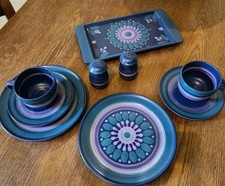 KMK Kupfermühle Viola Gedeck Tassen Teller Unterteller Kuchenplatte Pfeffer Salz