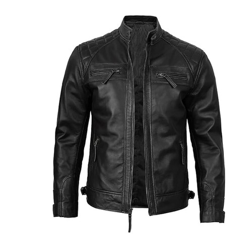 Herren schwarz echtleder biker - herren,