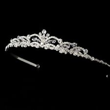 Tiara Diadem Blumen Krone Kranz Haarschmuck Haarreif Braut Strass Hochzeit NEU