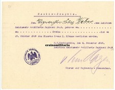 Orig. Urkunde EK1 EKI Orden - Reichswehr Kochtschütz Schlesien Polen 1919