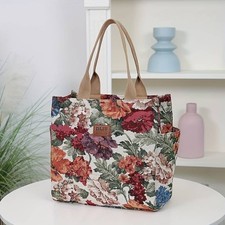 Vintage Einkaufstasche Beutel Tragetasche Gobelin Büro lunchbox Lunch Tasche