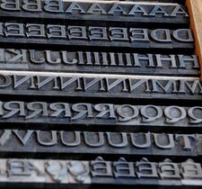 Bleischrift 12mm Bleisatz Buchdruck Alphabet  Bleilettern Alphabet Lettern Blei