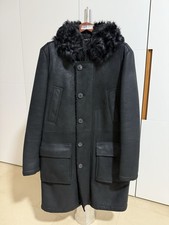 Hellmann, Leder Mantel,Fell Schwarz Größe 52