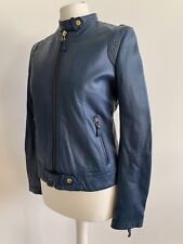 MASSIMO DUTTI LEDER JACKE IN BLAU GR.M LEDERJACKE LIMITED EDITION