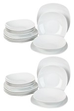 Tafelservice 24-teilig Tafelgeschirr Geschirrset 12 Personen Porzellan Weiß