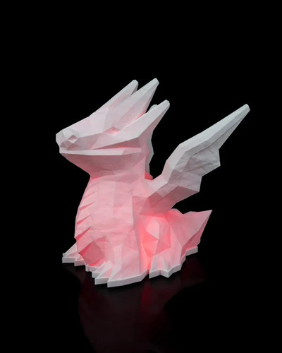 Low poly drachen lampe - low,
