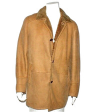 JONES ARMSTRONG by MEY EDLICH SHEARLING HERRENJACKE LEDERJACKE 50 HONEY BRAUN