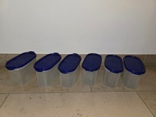 6 x Tupperware Eidgenossen Aufbewahrung Behälter 1,1l + blaue Deckel