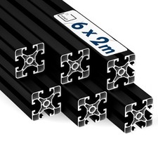 Alu Profil 6 Stück 40x40mm light 2m System-, Montage-, Konstruktionsprofil Nut 8