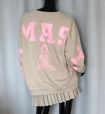 Oversize Sweater Sweat Shirt Namaste Nude Beige Rosa Yoga 38,40,42,44 Neu