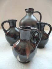 DDR  4 Vasen - Krüge - Keramik  DEKO schwarz / braun  4 Krüge - Vasen - Keramik