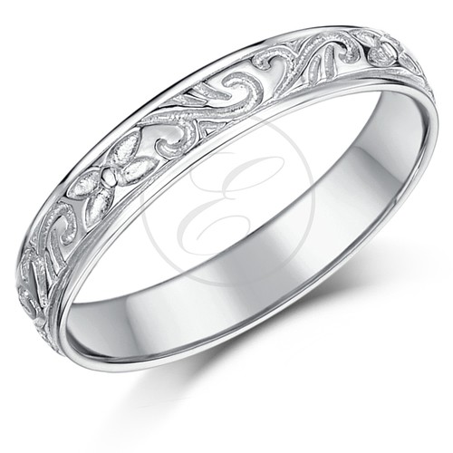 9ct weiß gold hochzeit 4mm - 9ct,