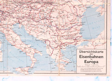 Deutsche Reichsbahn - Fahrplan -Übersichtskarte zum Kursbuch Ausland Sommer 1969