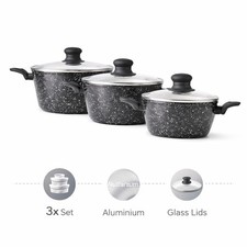 Keramikmarmor Topf Set -3x