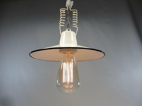 Antik emailleschirm lampe - antik,