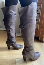 5th AVENUE Echtleder Stulpen Overknee Stiefel Lederstiefel Gr. 37 Braun