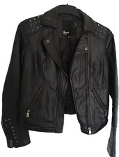 Leder Jacke Damen S Schwarz