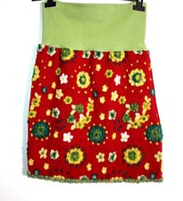 WOLLWALK DAMENROCK SKIRT DRESS ROT GRÜN BLUMEN HANDARBEIT  BUNT S NEU