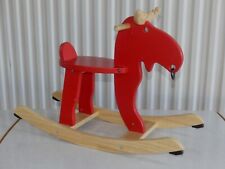 Ikea EKORRE Schaukelpferd Schaukelelch  Rot Schaukel Pferd Elch Gummibaum Holz
