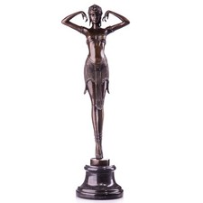 Bronzefigur Skulptur Tänzerin nach D.H Chiparus Bronze Figur Statue Antik Stil