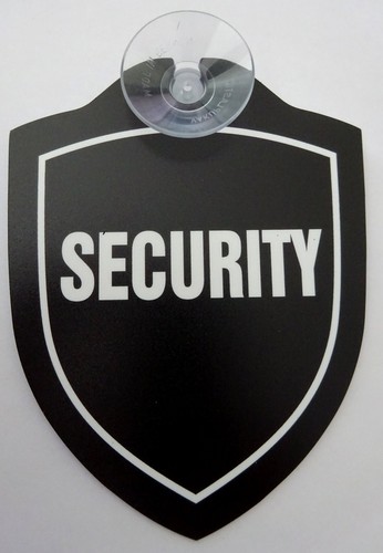 Schild mit saugnapf security - schild,