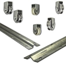 Bodenschiene mit Nylon Stahl Laufrollen für Schiebetür - einzeln und im Set -