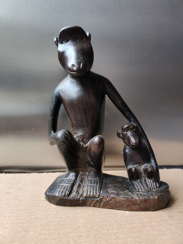 Massive ebenholz figur pavian - figur,