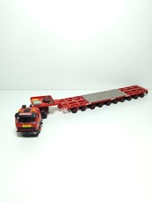 Kibri MB Schwertransport Schwerlastzugmaschine mit langem Tieflader rot 1:87 H0