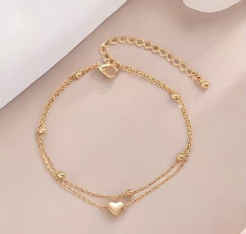 Goldene doppellagige fußkette - doppellagige,