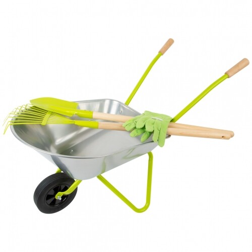 Schubkarre mit gartenwerkzeug - schubkarre,