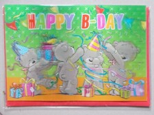 Karte 3D/Wackelbild 13 x 19 cm groß neutral Tiere lustig Umschlag Happy Birthday