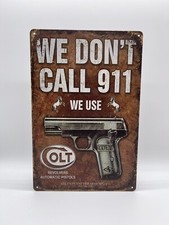 Blechschild Colt 20x30cm Nostalgie Retro Reklame Vintage Deko Pistole Waffen