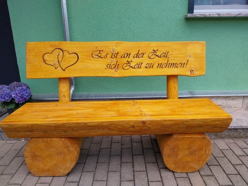 Bank rustikal mit - mit, gravur