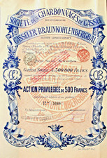 Casseler Braunkohlenbergbau AG Soc. des Charbonnages de Kassel Aktie 1900 Hessen