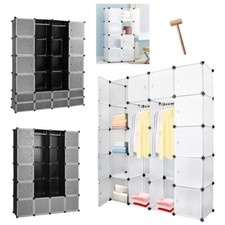 Kleiderschrank DIY Regalsystem Steckregal Tür Schuhschrank Kunststoff Garderobe