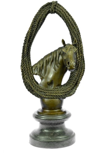 Pferdeliebhaber bronze büste - bronze,