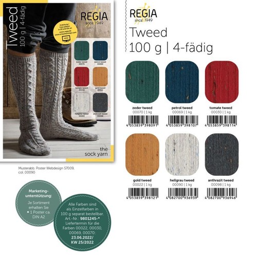 Regia tweed fädig uni - -,