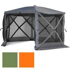 Faltpavillon Popup Garten Pavillon Fjordsen Gartenzelt 6-Eck Fliegengitter Wände