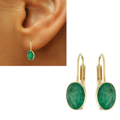 Smaragd ohrringe 333er gold - smaragd,