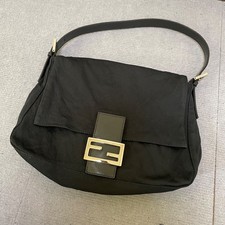 Fendi Mamma Bucket Handtasche/Schultertasche schwarz Baumwolle