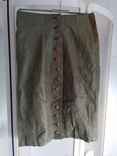 Echt Leder Rock -dunkelrün midilang Gr.M  vorn durchgehend geknöpft