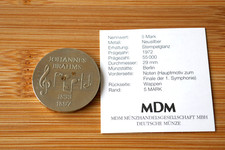 5 Mark DDR Johannes Brahms 1972 mit Zertifikat