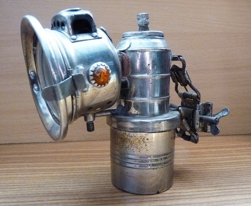 Antike fahrrad karbidlampe mit - fahrrad-karbidlampe,
