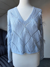 TWINSET Milano Pullover Gr. 36/38 mit Marabou Federn Schumacher NEUWARE VK 249€