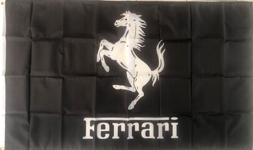 Fahne ferrari schwarz - ferrari, weiss