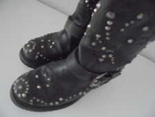 ASH Bikerstiefel Gr. 39 Vintage Motorradstiefel Stiefel Boots mit Nieten Mexico